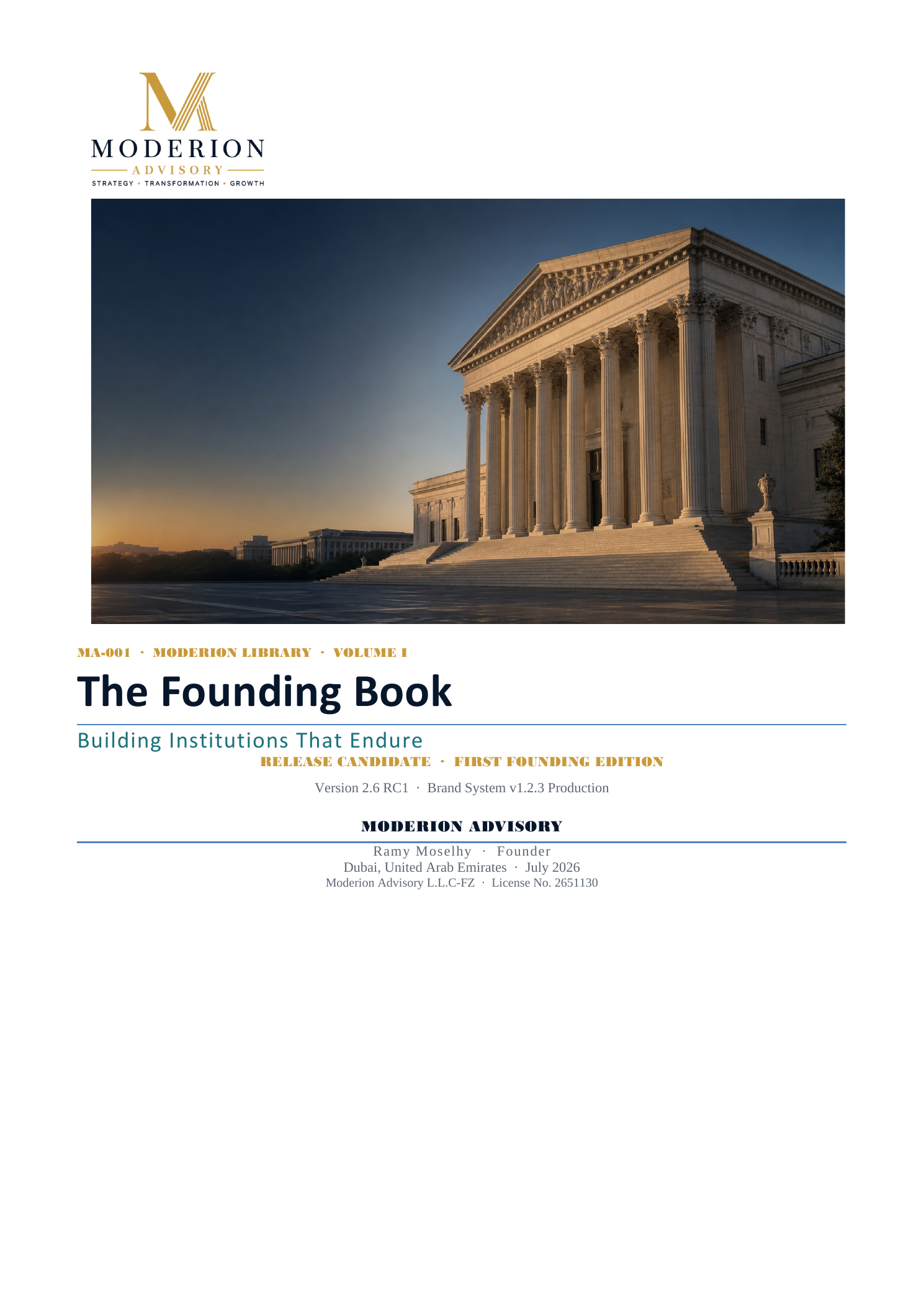 The Founding Book: Building Institutions That Endure cover
